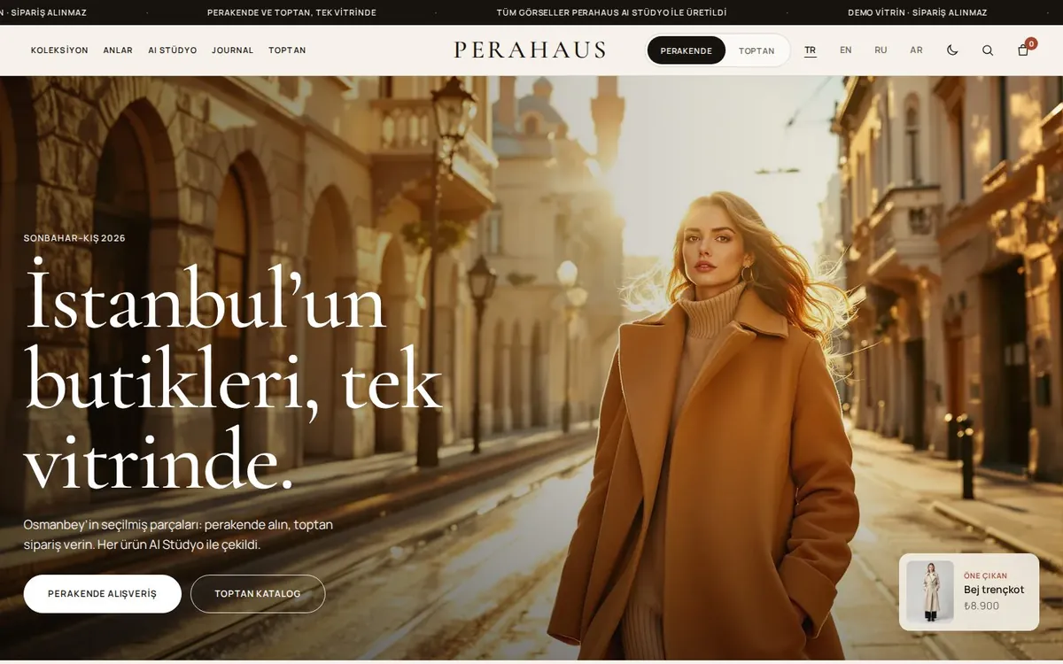 Perahaus — snímka úvodnej stránky